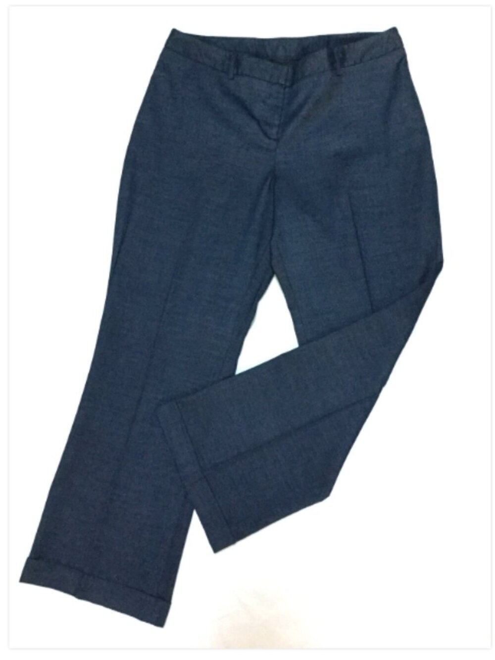 Lane Bryant Women size 16 dress pants wide leg cuffed 30 in. insm navy high rise
